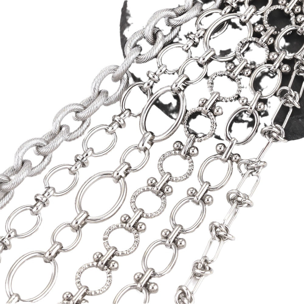 Wholesale 5 rolls - 500 cm various styles of stainless steel punk chain